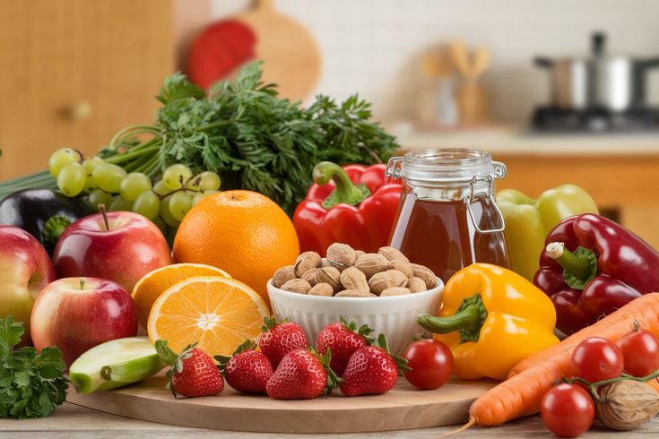Layered blocks representing balanced food categories
